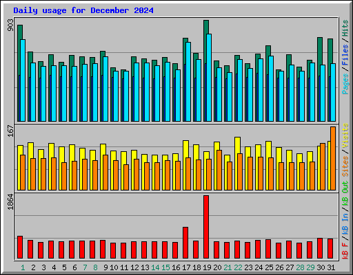 Daily usage for December 2024