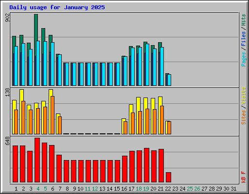 Daily usage for January 2025