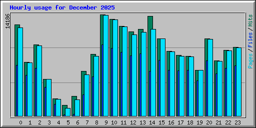 Hourly usage for December 2025